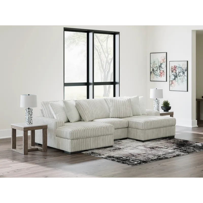 Stupendous 3-Piece Sectional with Double Chaise