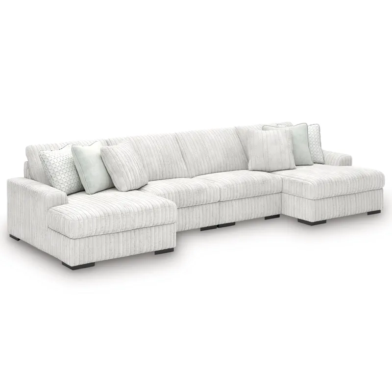 Stupendous 4-Piece Sectional with Double Chaise