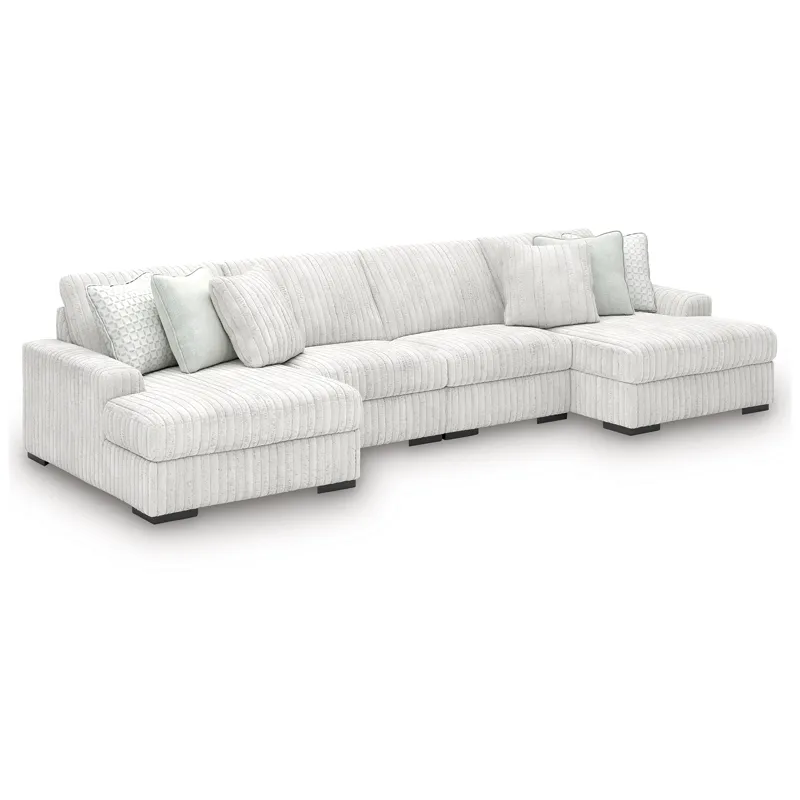 Stupendous 4-Piece Sectional with Double Chaise