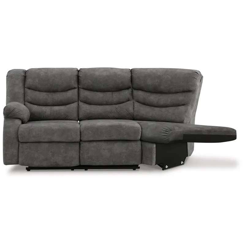 Partymate Left-Arm Facing Reclining Loveseat with Half Wedge