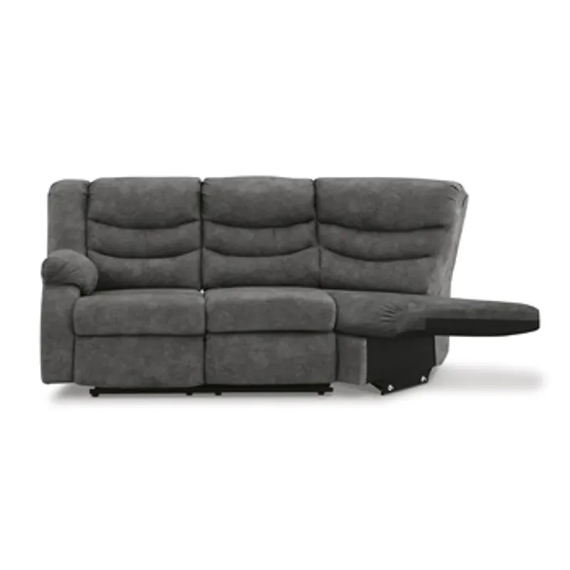 Partymate Left-Arm Facing Reclining Loveseat with Half Wedge