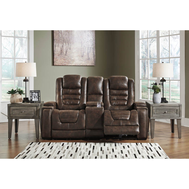 Game Zone Power Reclining Loveseat with Console 3850118 by Signature