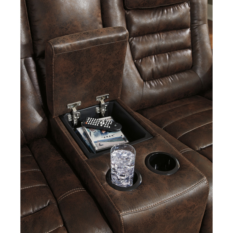 Game Zone Power Reclining Loveseat with Console 3850118 by Signature