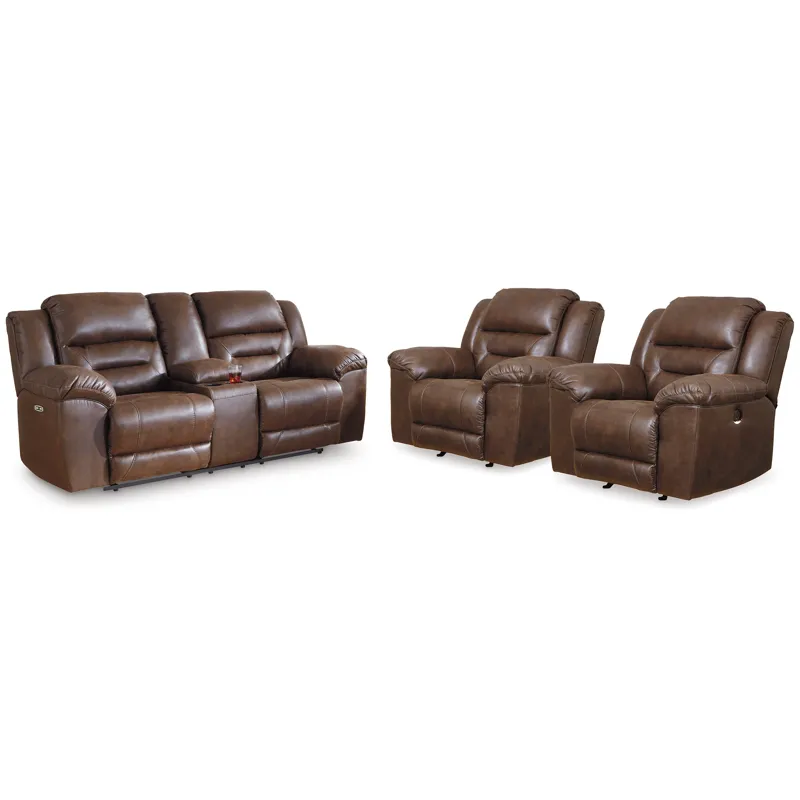 Stoneland Power Reclining Loveseat and 2 Power Recliners