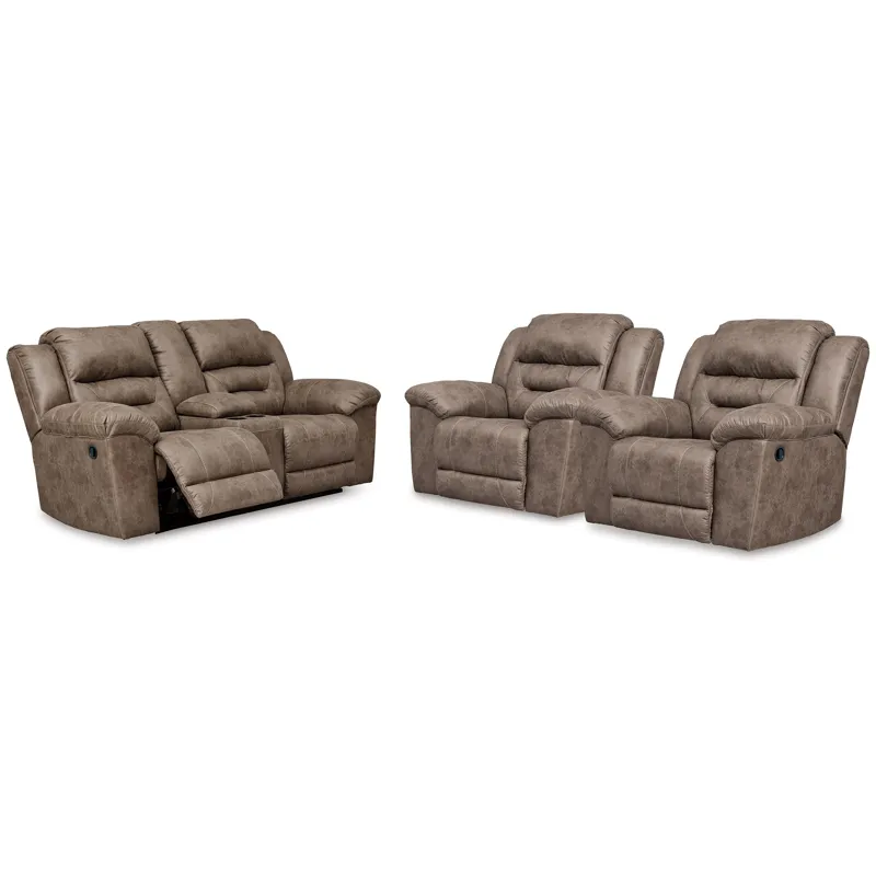 Stoneland Reclining Loveseat and 2 Recliners