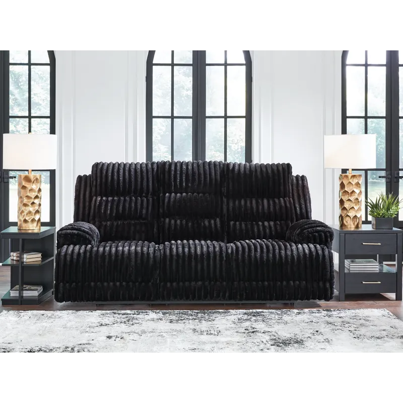 Technique Power Reclining Sofa with Drop Down Table