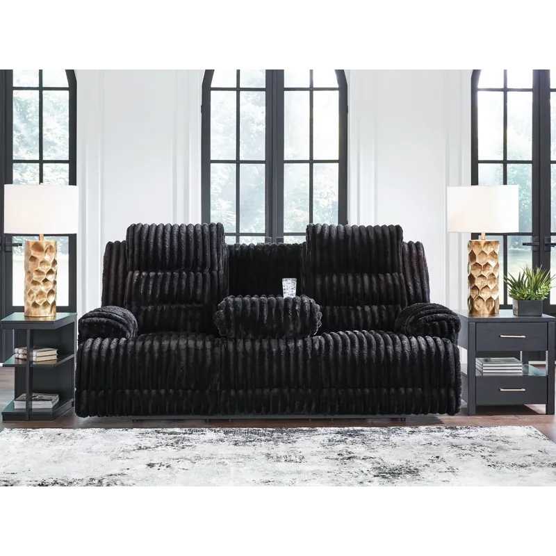 Technique Power Reclining Sofa with Drop Down Table