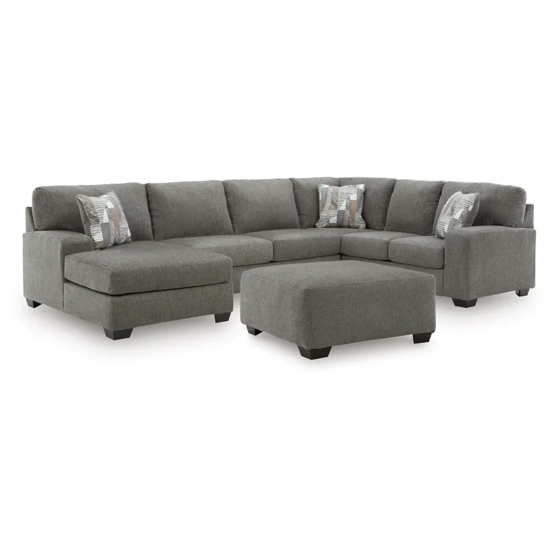 Newellen 3-Piece Sectional and Oversized Ottoman