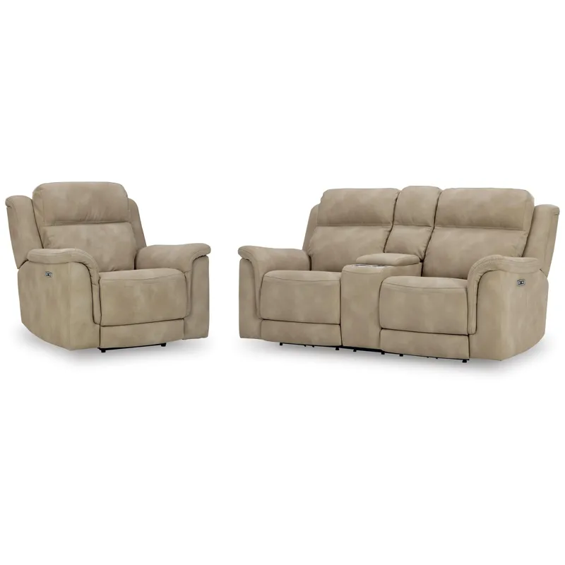 Next-Gen Durapella Power Reclining Loveseat and Power Recliner