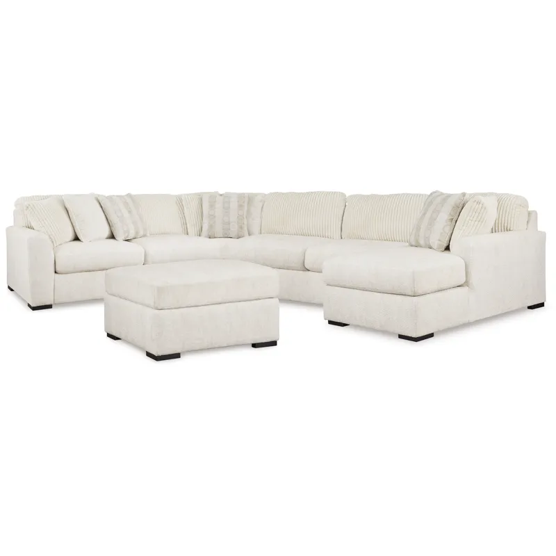 Chessington 4-Piece Sectional and Oversized Accent Ottoman