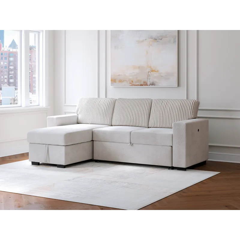 Poppleton 2-Piece Sectional with Pop Up Sleeper and Chaise