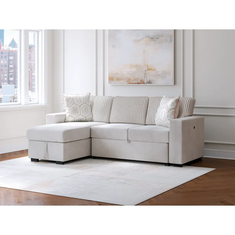 Poppleton 2-Piece Sectional with Pop Up Sleeper and Chaise