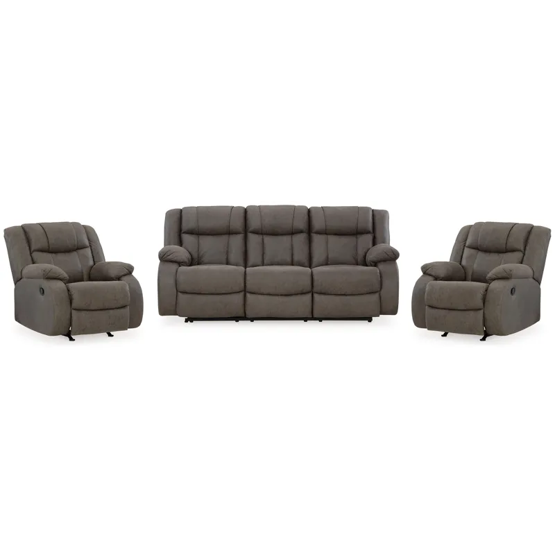 First Base Reclining Sofa and 2 Recliners