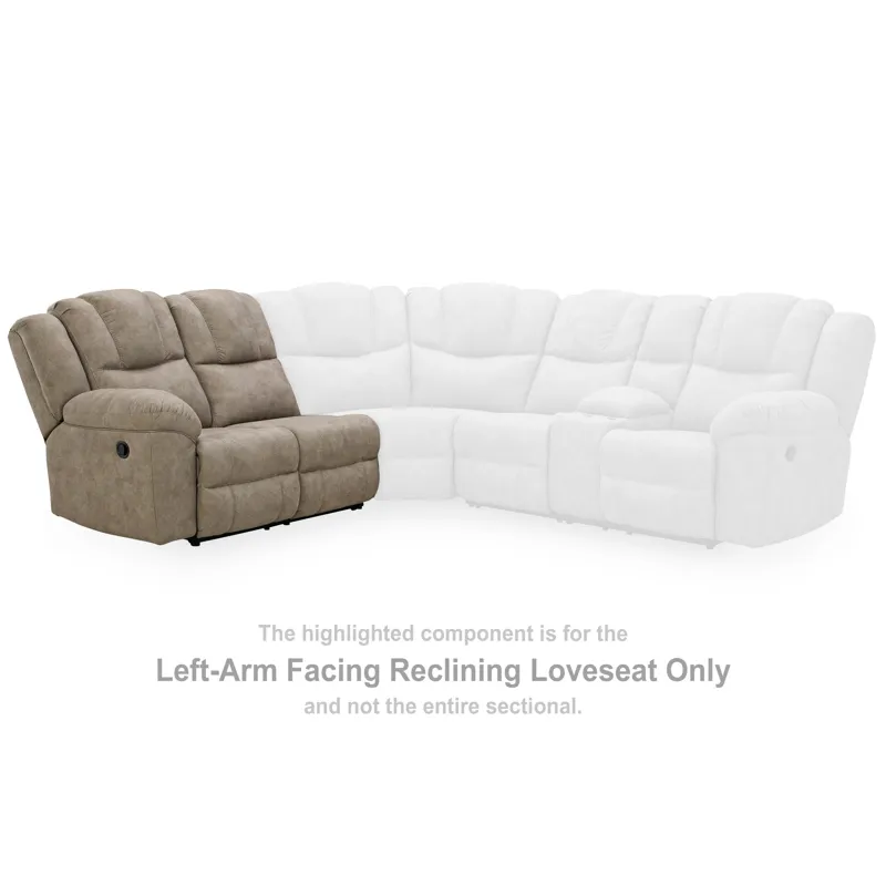 Pearce-Pike Left-Arm Facing Reclining Loveseat