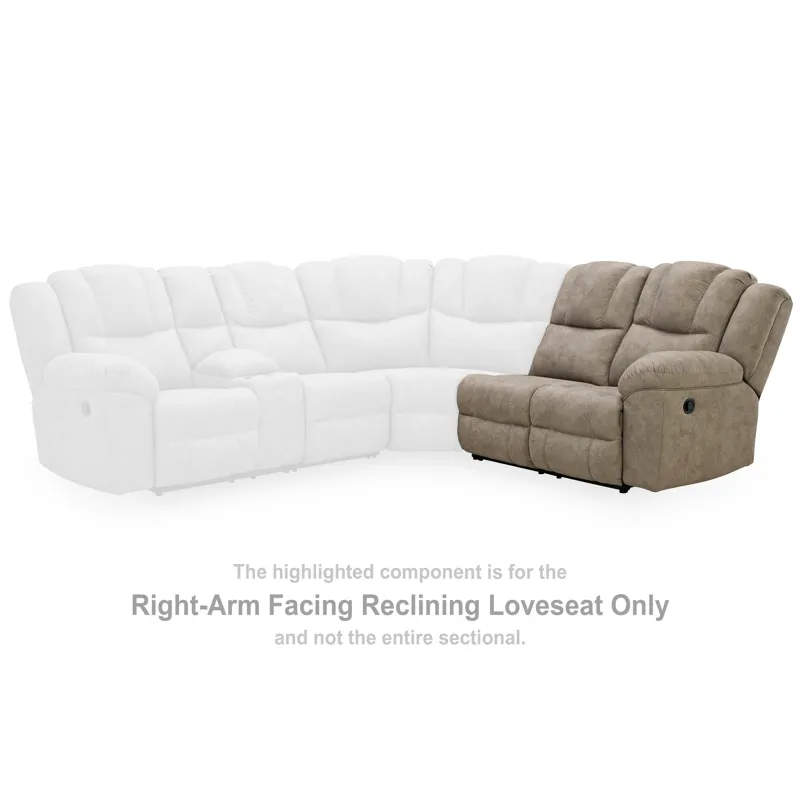 Pearce-Pike Right-Arm Facing Reclining Loveseat