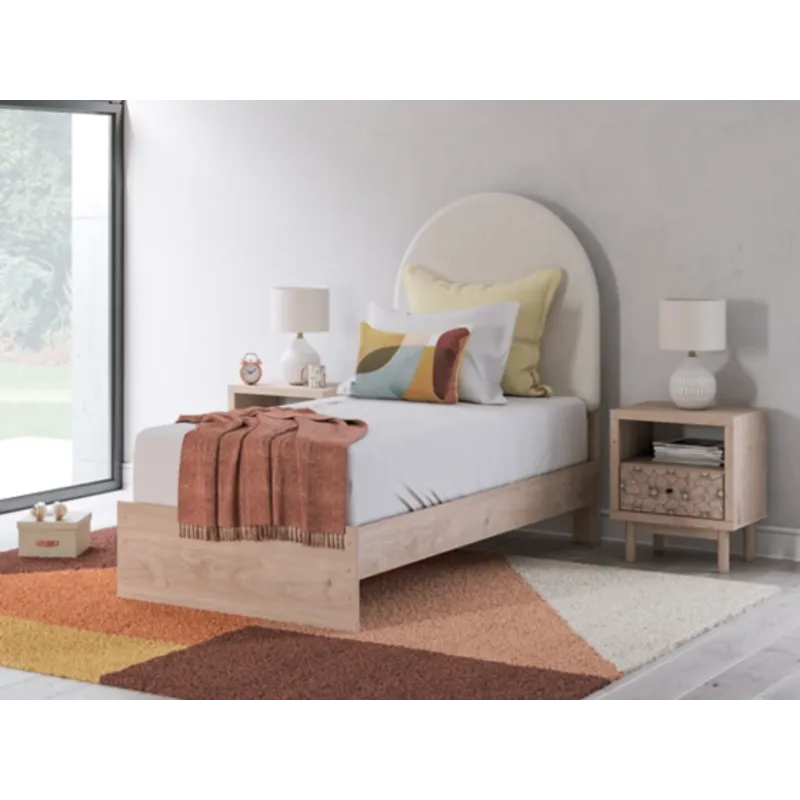 Arloster Twin Upholstered Panel Bed