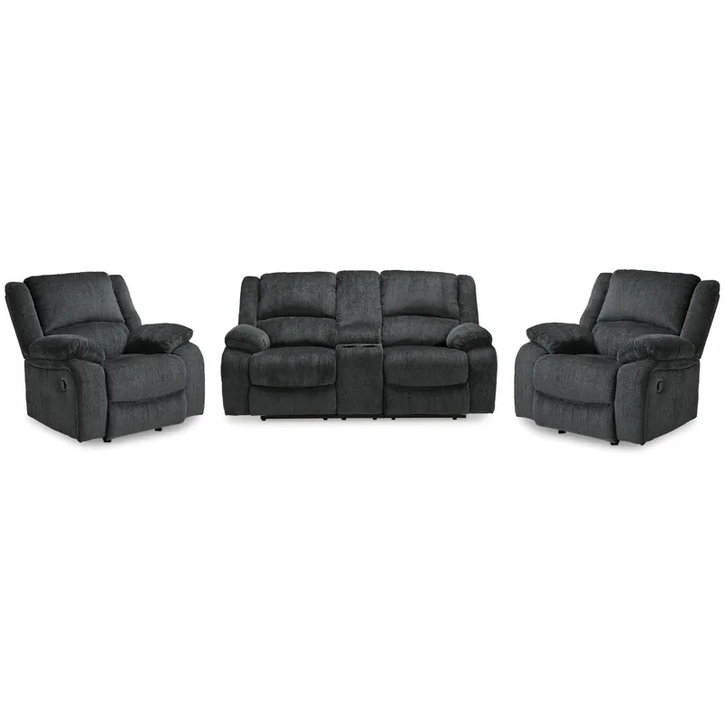 Draycoll Reclining Loveseat and 2 Recliners