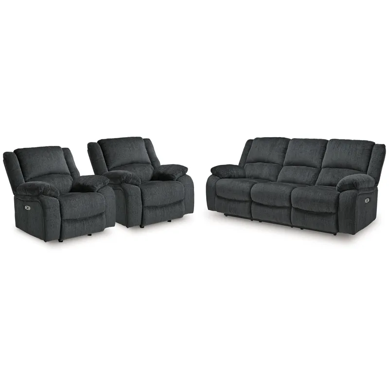 Draycoll Power Reclining Sofa and 2 Power Recliners