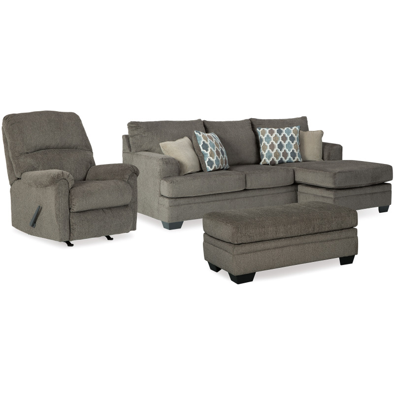 Dorsten Sofa Chaise, Recliner and Ottoman 77204U8 by Signature Design