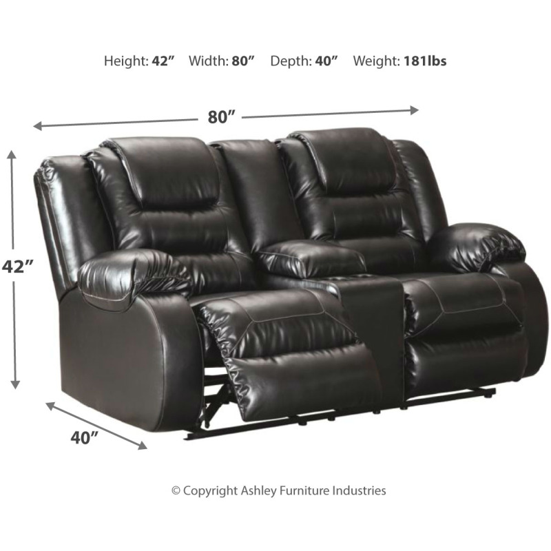 Vacherie Reclining Loveseat with Console 7930894 by Signature Design by
