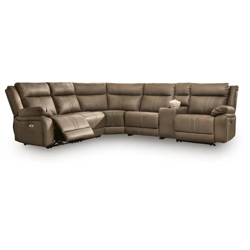 Max-Momentum 6-Piece Power Reclining Sectional with Audio Console