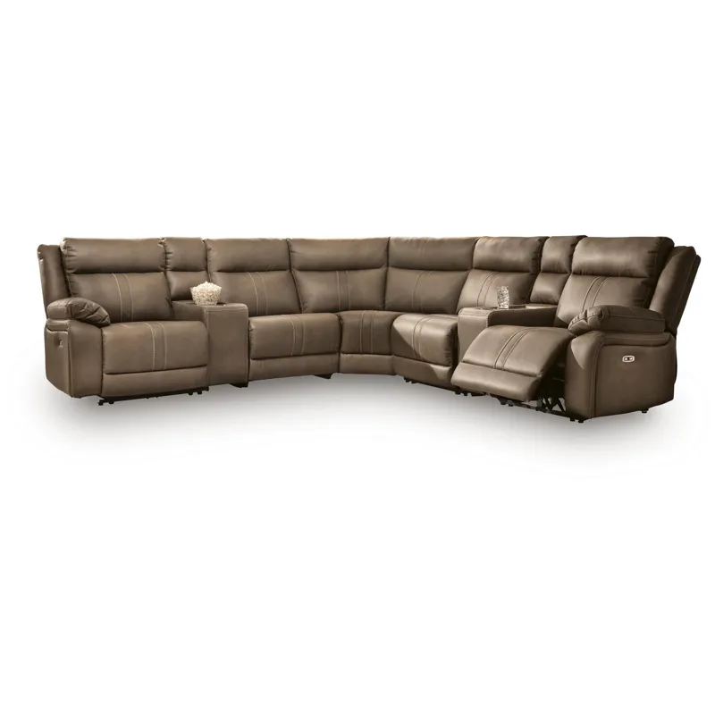 Max-Momentum 7-Piece Power Reclining Sectional with Audio Consoles