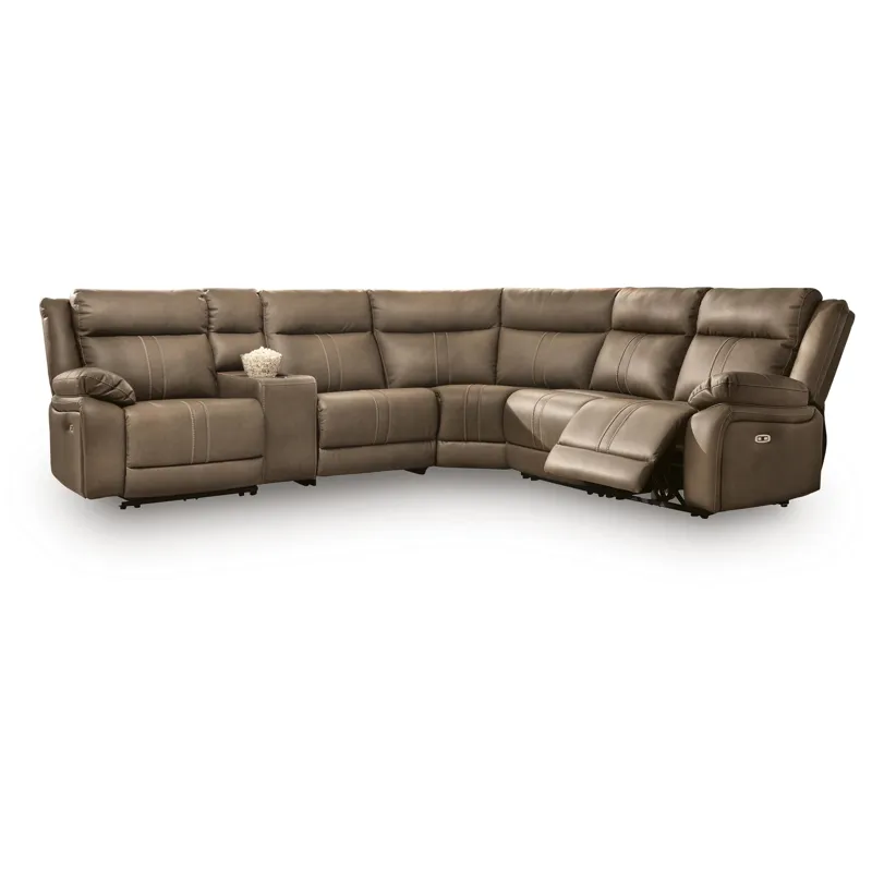 Max-Momentum 6-Piece Power Reclining Sectional with Audio Console