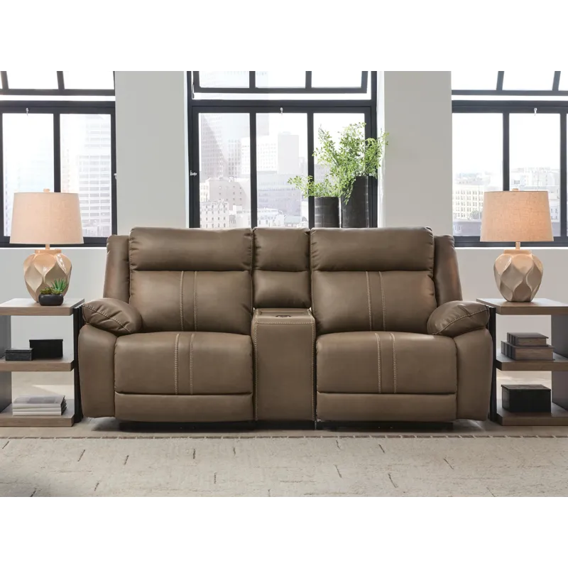Max-Momentum 3-Piece Power Reclining Sectional Loveseat with Audio Console