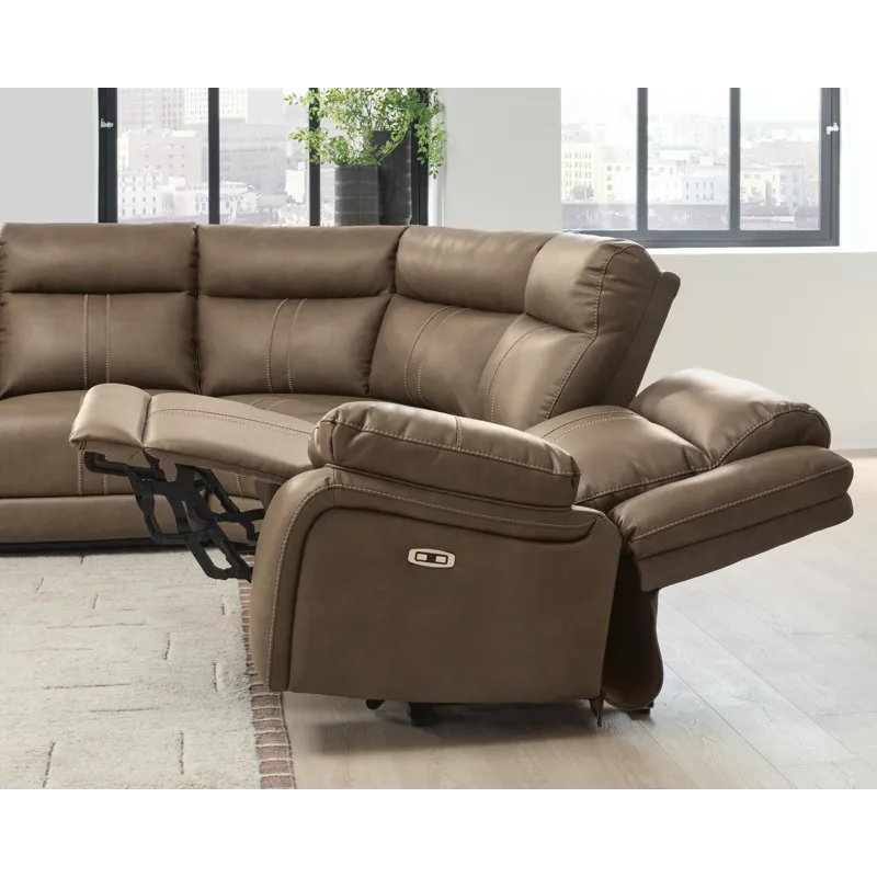 Max-Momentum 7-Piece Power Reclining Sectional with Audio Consoles