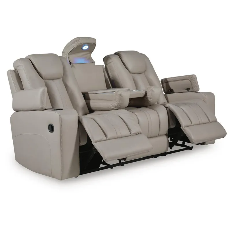 Elevate Edges Reclining Sofa with Drop Down Table