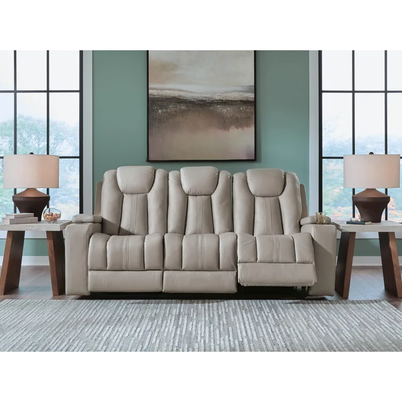 Elevate Edges Reclining Sofa with Drop Down Table