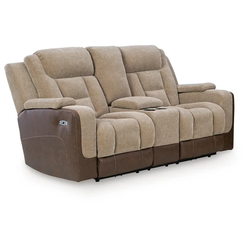 Mixed Motion Power Reclining Loveseat with Console