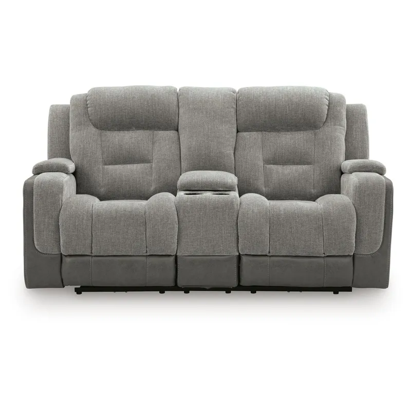 Mixed Motion Power Reclining Loveseat with Console