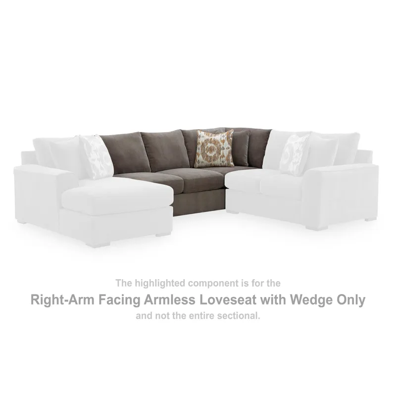 Larson Levee Right-Arm Facing Armless Loveseat with Wedge
