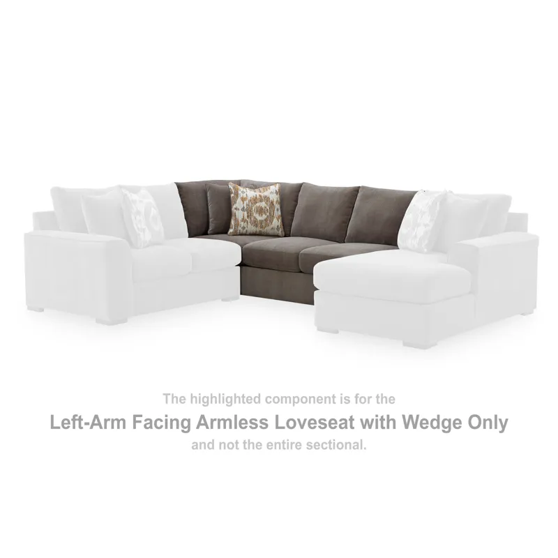 Rosston Left-Arm Facing Armless Loveseat with Wedge