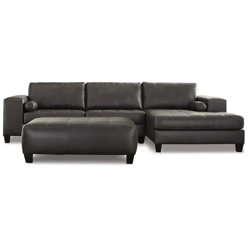 Nokomis 2-Piece Sectional with Chaise and Oversized Accent Ottoman