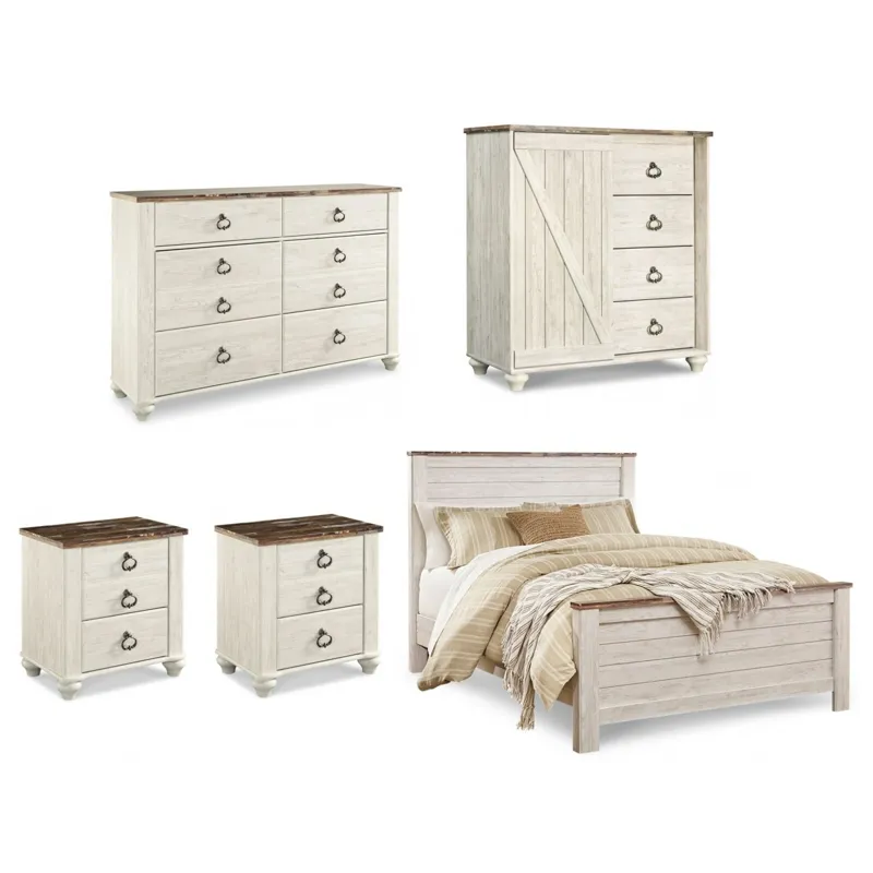 Willowton 5 PC Panel Bedroom Set