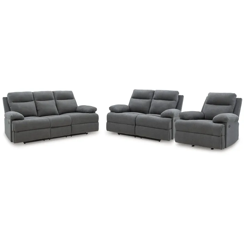 Side-Swipe Reclining Sofa, Loveseat and Recliner