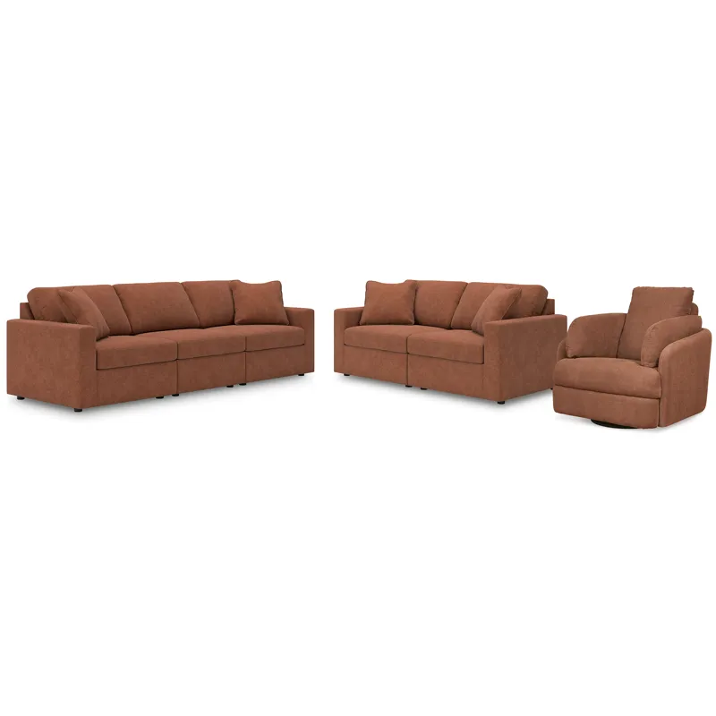 Modmax 3-Piece Sectional Sofa, 2-Piece Sectional Loveseat and Swivel Glider Recliner