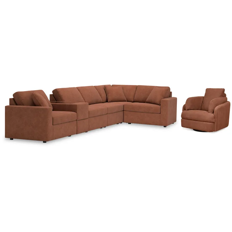 Modmax 6-Piece Sectional and Swivel Glider Recliner