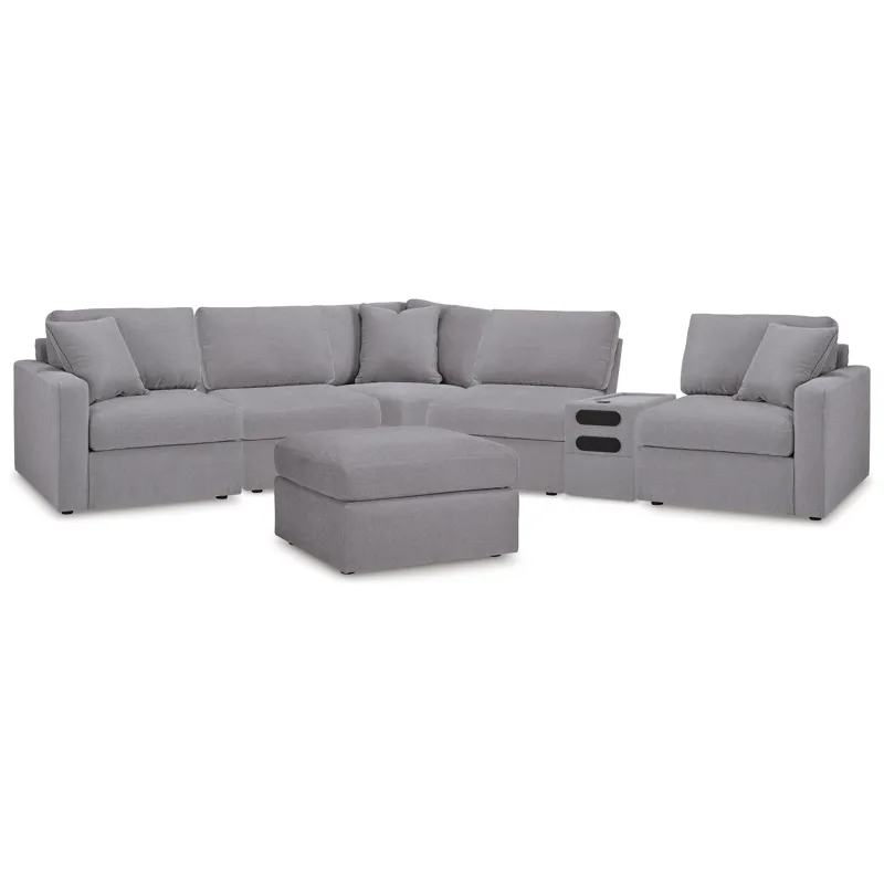 Modmax 6-Piece Sectional and Oversized Accent Ottoman