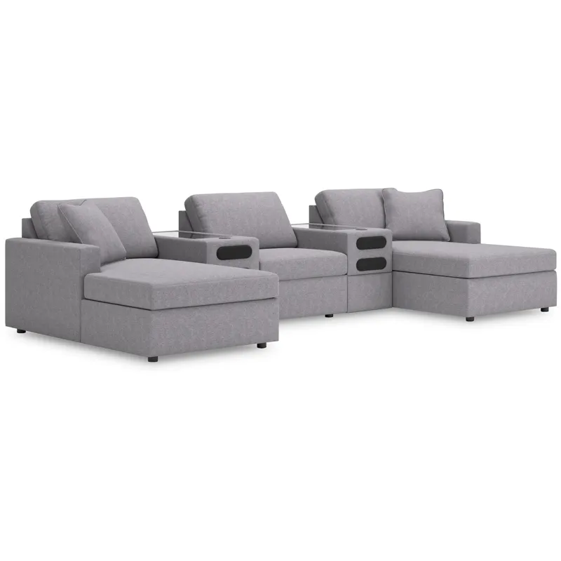 Modmax 5-Piece Double Storage Chaise Sectional with Audio Consoles