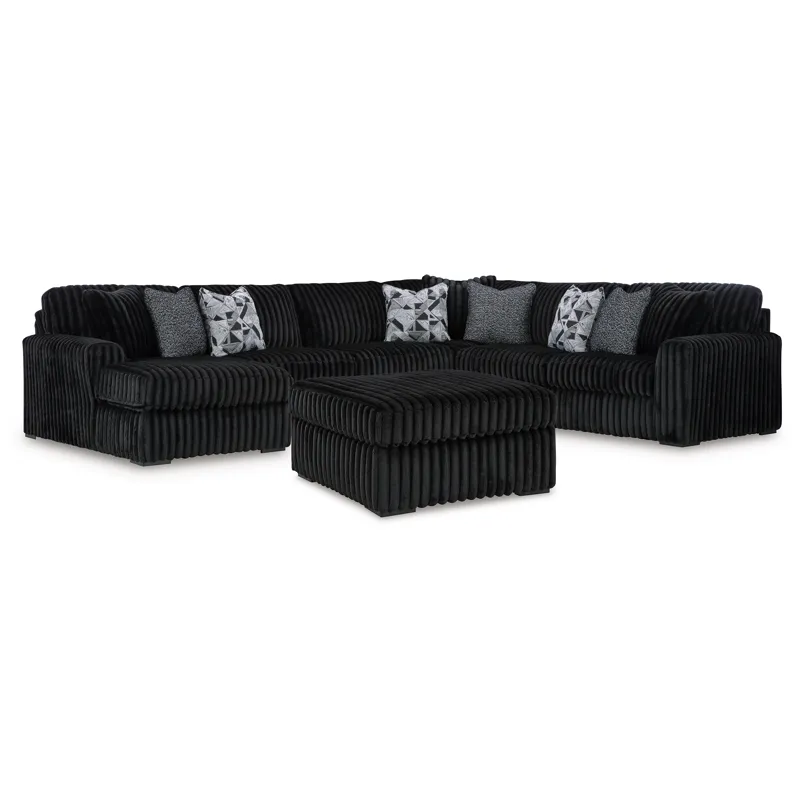 Midnight-Madness 4-Piece Sectional and Ottoman