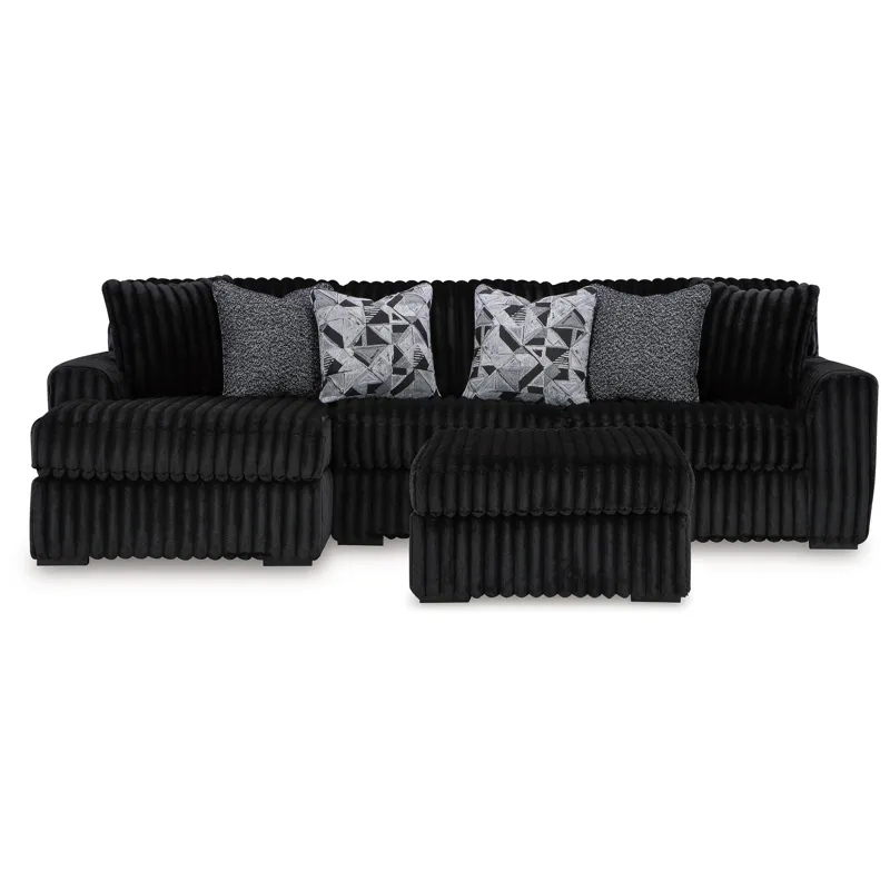 Midnight-Madness 2-Piece Sectional and Ottoman