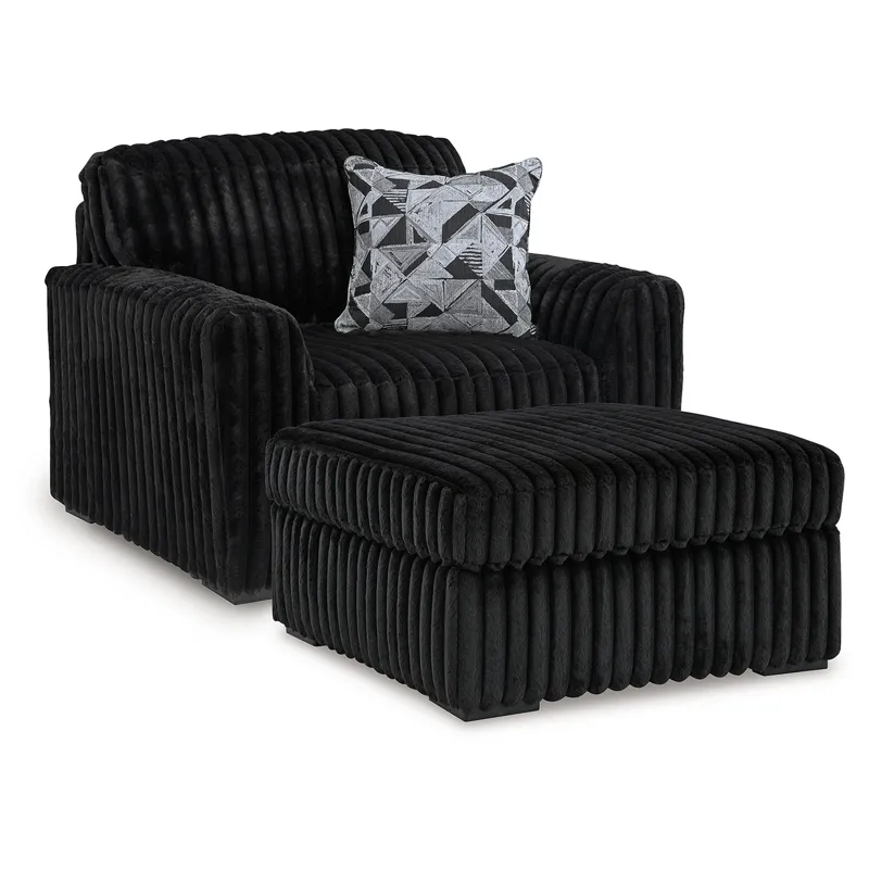 Midnight-Madness Oversized Chair and Ottoman