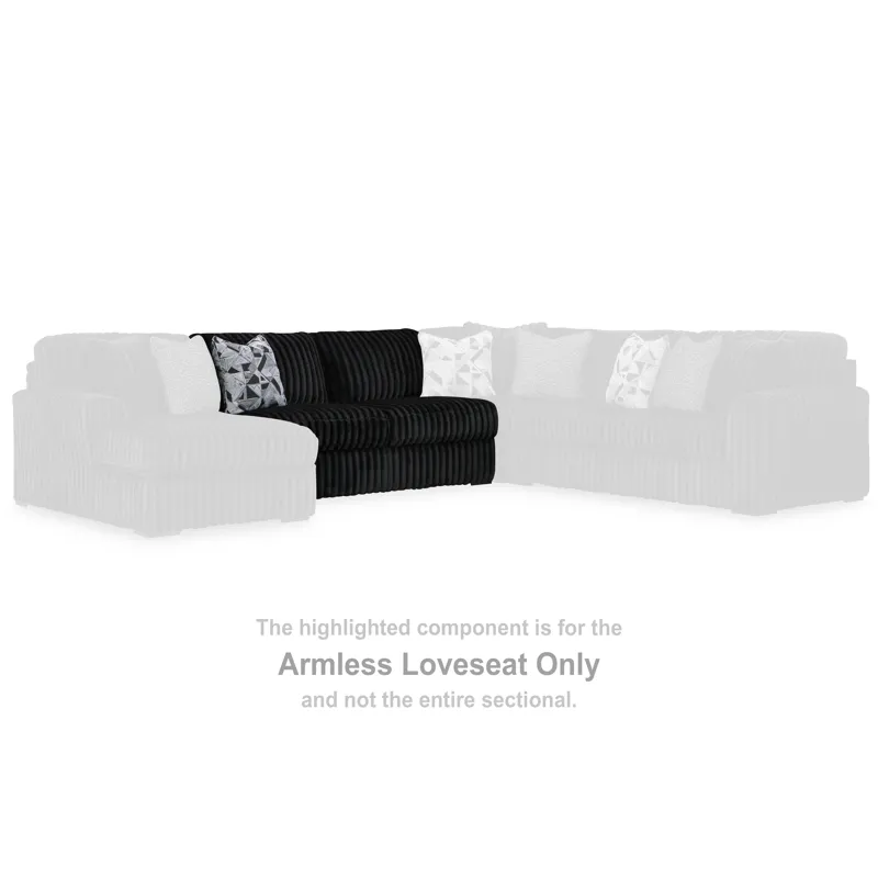 Midnight-Madness Armless Loveseat