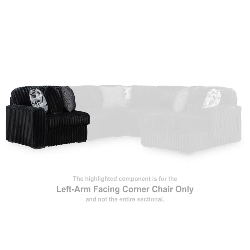 Midnight-Madness Left-Arm Facing Corner Chair