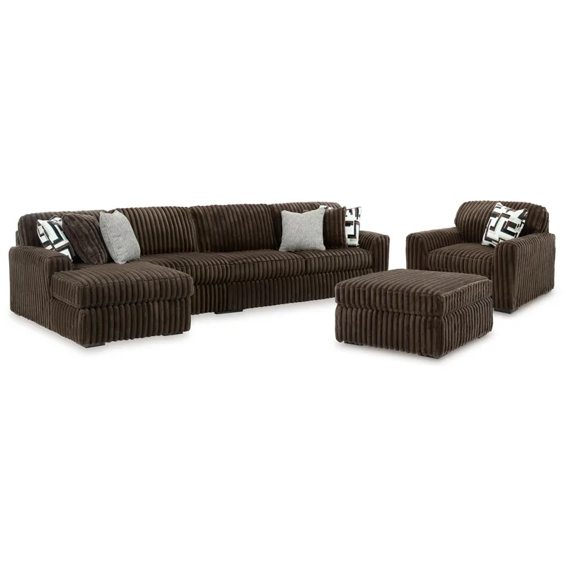 Midnight-Madness 3-Piece Sectional, Oversized Chair and Ottoman