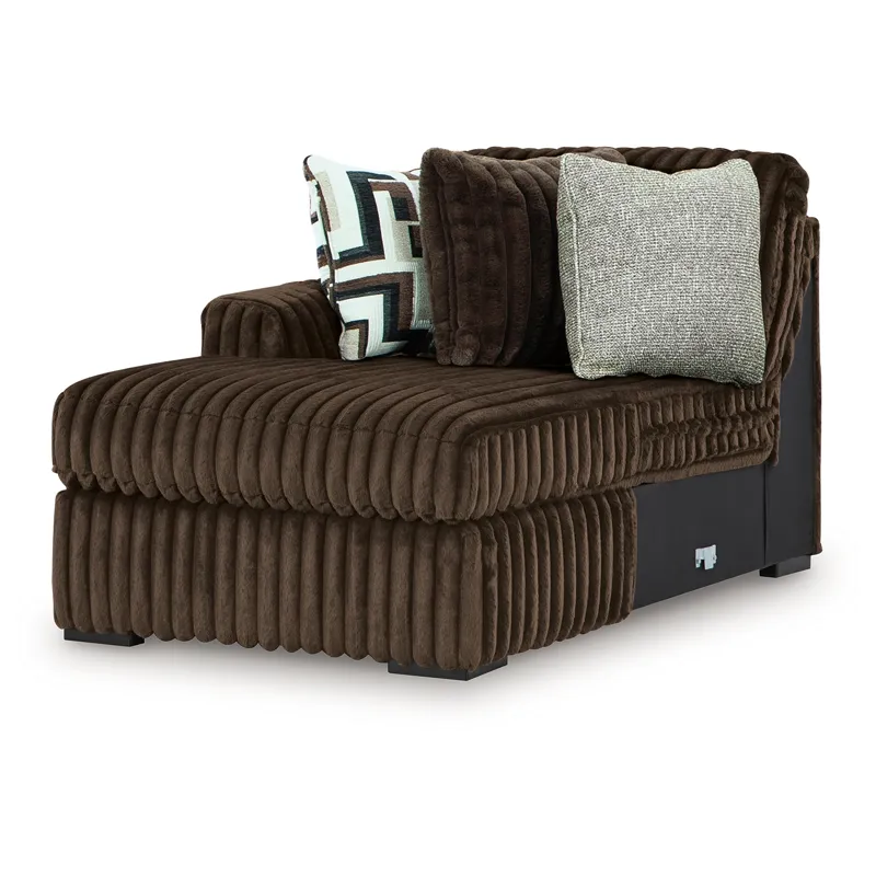 Midnight-Madness 3-Piece Double Chaise Sectional and Ottoman