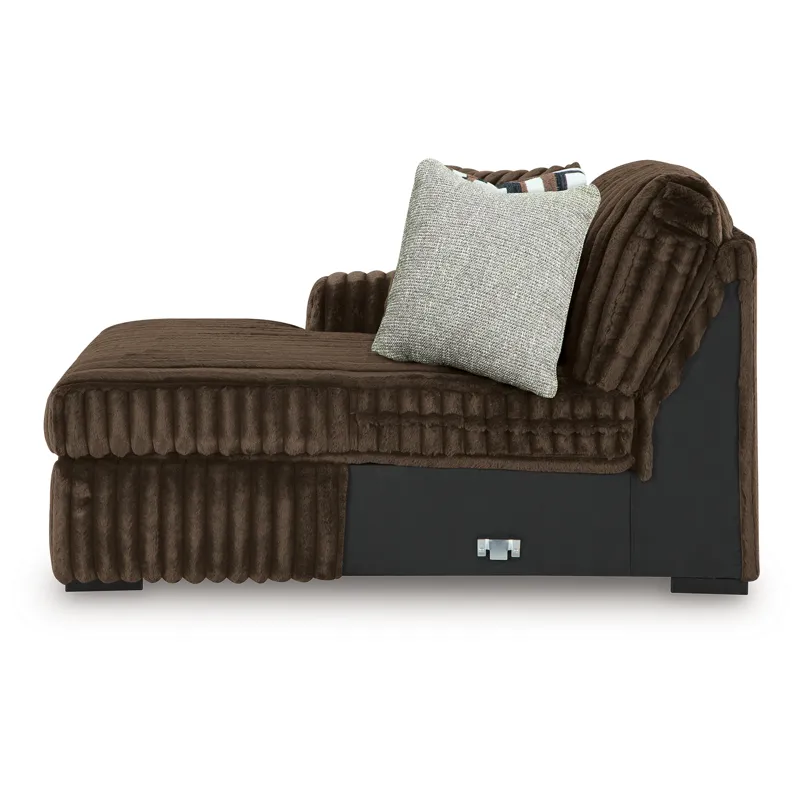 Midnight-Madness 3-Piece Double Chaise Sectional and Ottoman